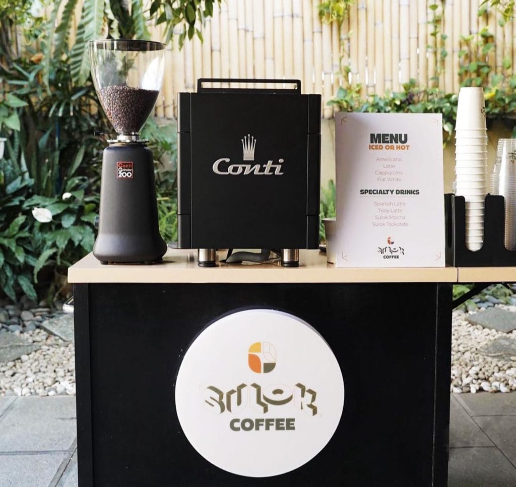 Sulok Coffee cart setup with Conti espresso machine